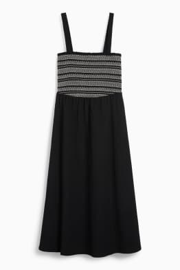 Robe Fit & Flare - texturé - smocké