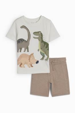 Dinosaures - conjunt - samarreta de mànigues curtes i pantalons curts de xandall - 2 peces