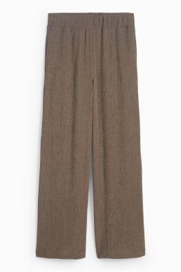 Jersey-Hose - Mid Waist - Wide Leg - strukturiert