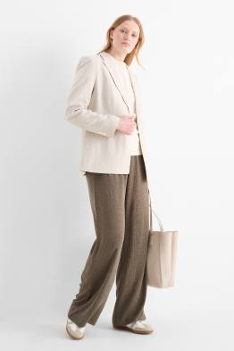 Jersey-Hose - Mid Waist - Wide Leg - strukturiert
