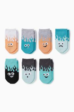 Pack de 7 - monstruos - calcetines tobilleros con motivo