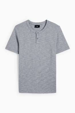 Maglia serafino - a righe - tessuto tramato