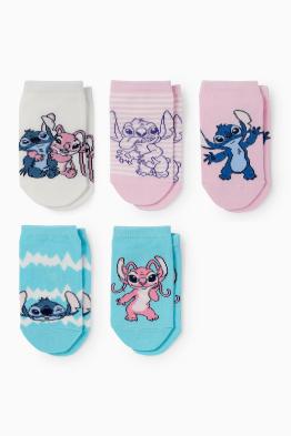 Lot de 5 paires - Lilo et Stitch - socquettes de sport à motif