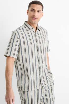 Chemise - regular fit - col kent - à rayures
