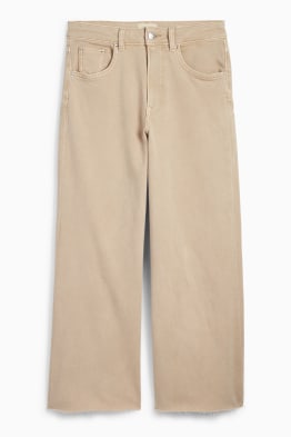 Wide leg jeans - mid-rise waist
