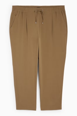 Plátěné kalhoty - mid waist - tapered fit