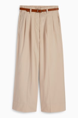 Pantalón de tela con cinturón - high waist - wide leg