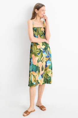 Robe Fit & Flare - à motif - texturée - finition smockée