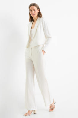 Pantalon de bureau en lin - high waist - straight fit
