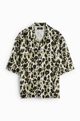 Košile - relaxed fit - klopový límec - s leopardím vzorem