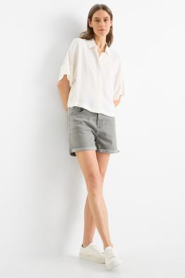 Shorts di jeans - vita alta - LYCRA®