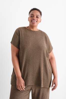 T-shirt - slim fit - tessuto tramato