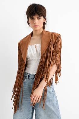 Gilet met franjes - imitatiesuède