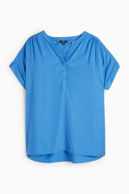 Blouse met V-hals - met structuur