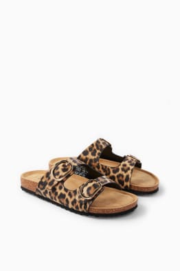 Sandàlies - pell sintètica - estampat de lleopard
