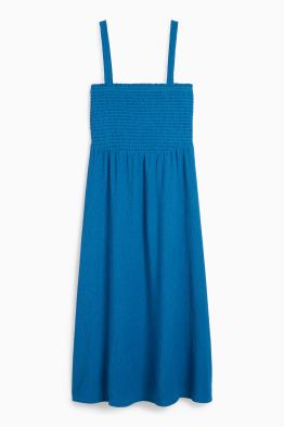 Robe Fit & Flare - texturé - smocké