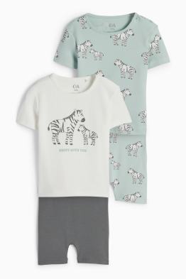 Set van 2 - zebra - babypyjama - 4-delig
