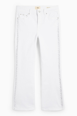 Bootcut jeans con strass - vita media
