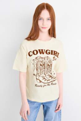 Rodeo - Kurzarmshirt mit Strasssteinen