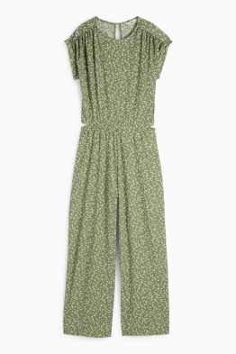 Jumpsuit - gebloemd - met structuur