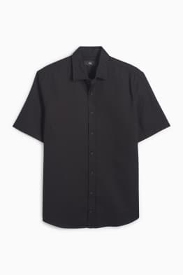 Shirt - regular fit - kent collar - textured