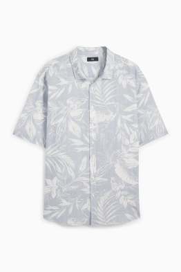 Chemise - regular fit - col kent - à motif - texturée