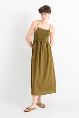 Vestit fit & flare - texturat - frunzit