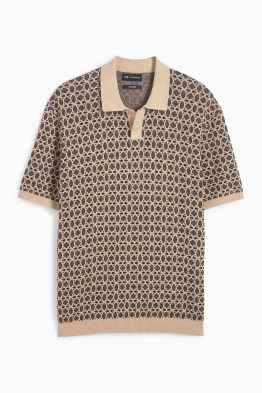 Knitted polo shirt - patterned