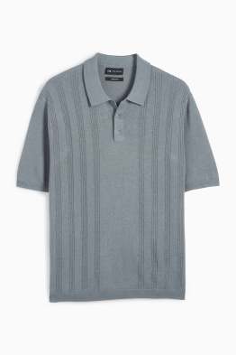 Knitted polo shirt - textured