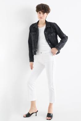 Bootcut jeans con strass - vita media