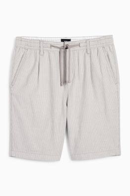 Short - linnenmix - gestreept