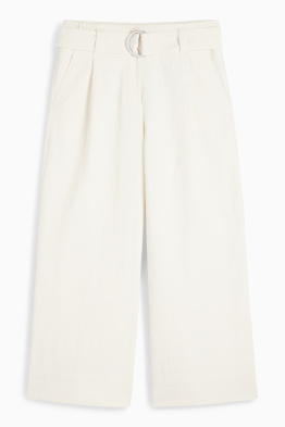 Pantalon met riem - high waist - wide leg