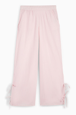 Stoffhose - Mid Waist - Wide Leg - gestreift