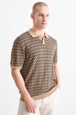 Knitted polo shirt - patterned