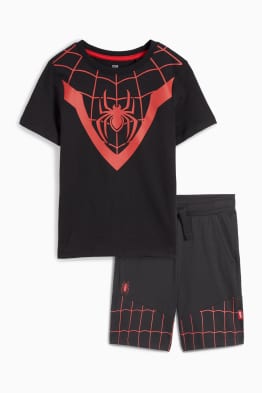 Omul-Păianjen - set - tricou cu mânecă scurtă și pantaloni scurți - 2 piese