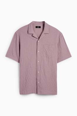 Shirt - relaxed fit - lapel collar - check