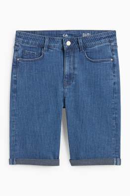 Bermuda di jeans - vita media - LYCRA® - design gessato