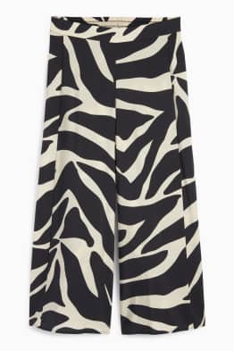 Pantalon - high waist - wide leg - met patroon
