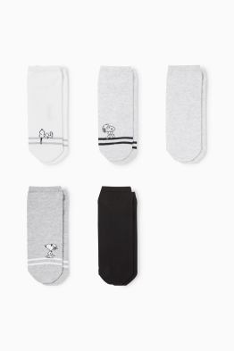 Lot de 5 paires - chaussettes de sport à motif - Snoopy