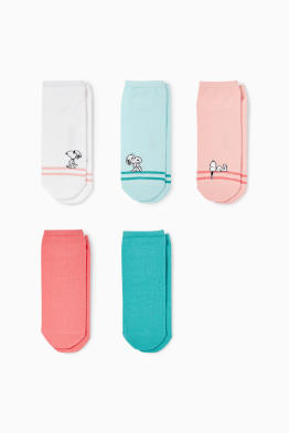 Lot de 5 paires - chaussettes de sport à motif - Snoopy