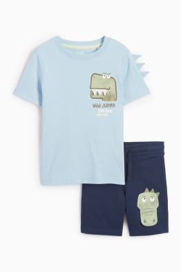 Dino - Set - Kurzarmshirt und Sweatshorts - 2 teilig