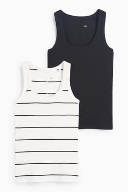Set van 2 - basic top - geribd