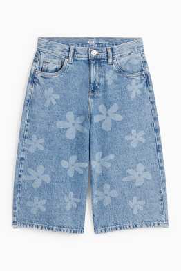 Bermuda di jeans - a fiori