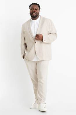 Chino - Regular Fit - Leinen-Mix