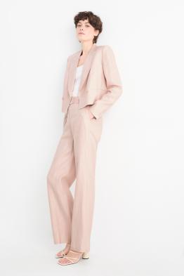 Pantaloni di lino business - vita alta - straight fit