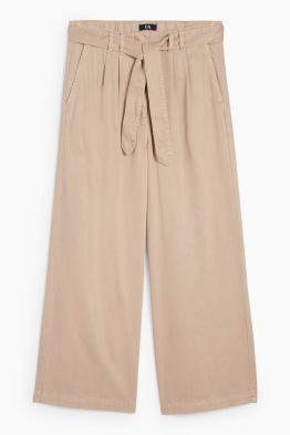 Pantaloni con cintura - vita alta - gamba larga