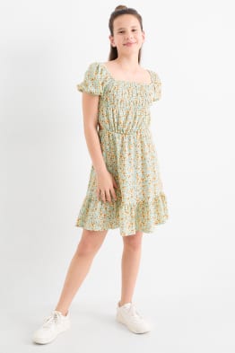 Kleid - geblümt - strukturiert