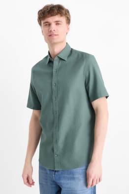Chemise - regular fit - col kent - texturée