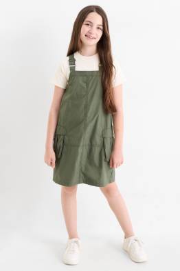 Set - T-shirt en cargo-overgooier - 2 delig