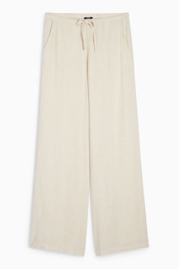 Cloth trousers - mid-rise waist - wide leg